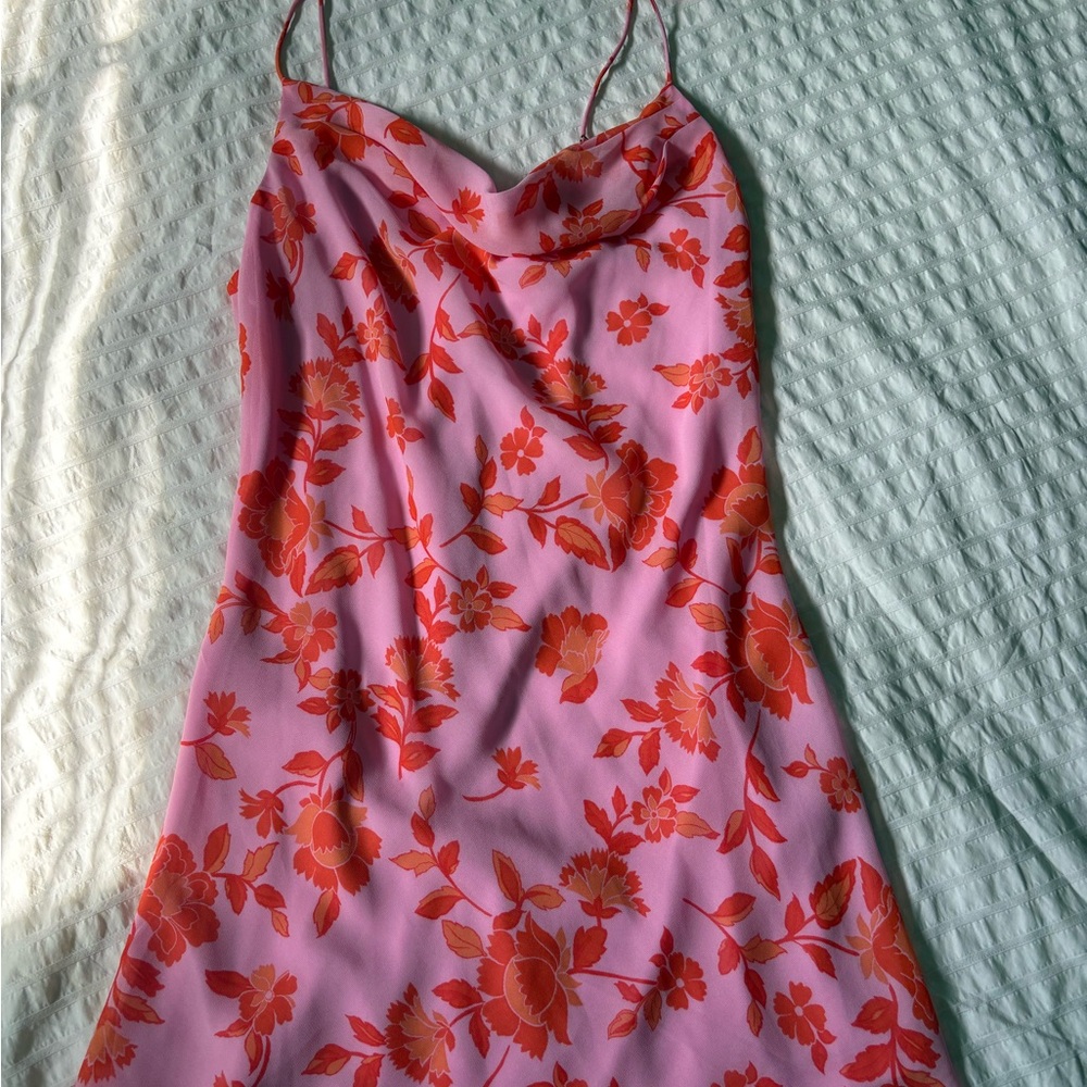 Altar'd State Pink and Orange Floral Dress